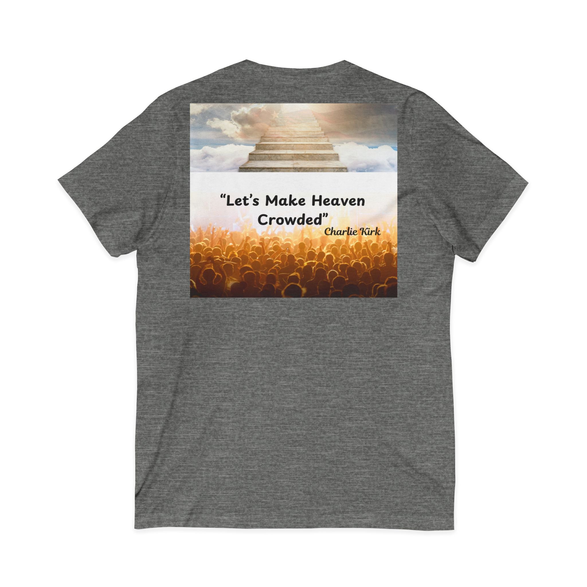 Let's Make Heaven Crowded "Chalrie Krik'' V-Neck Tee