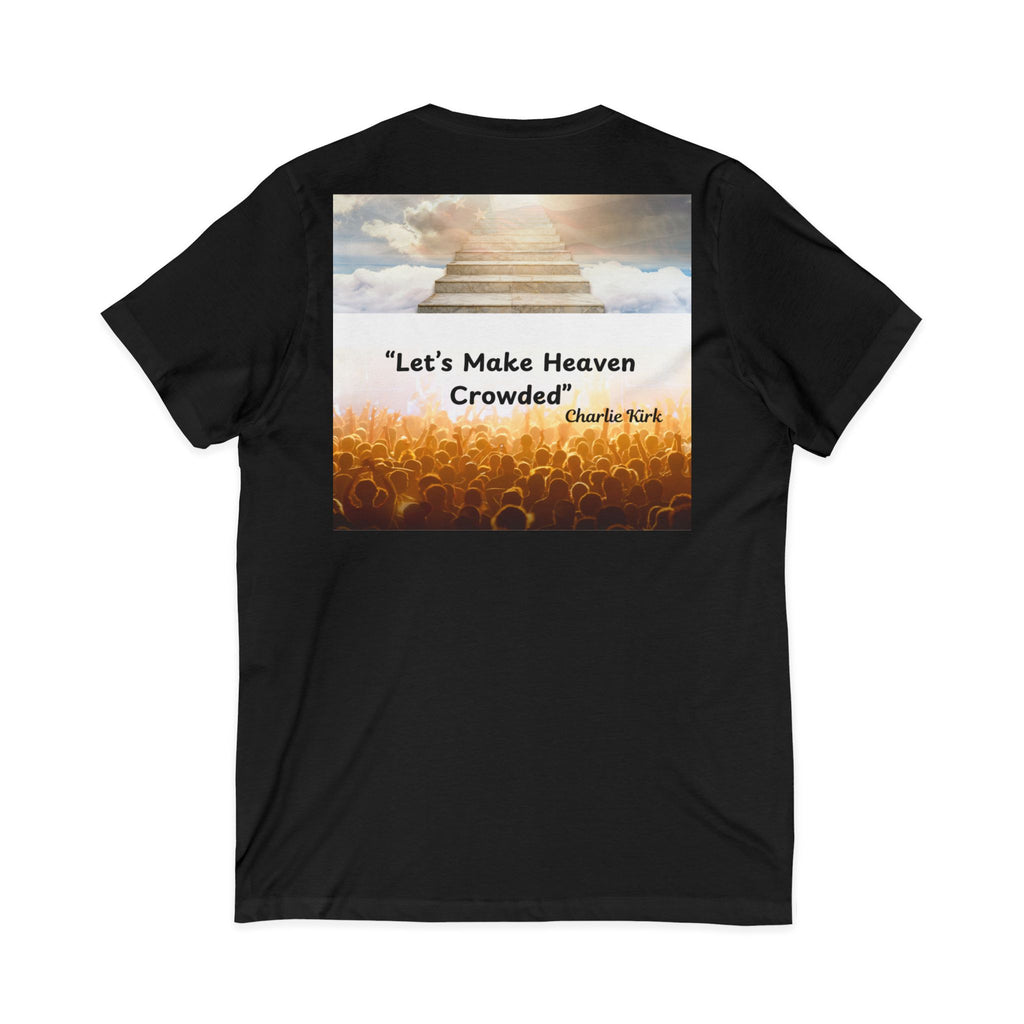 Let's Make Heaven Crowded "Chalrie Krik'' V-Neck Tee