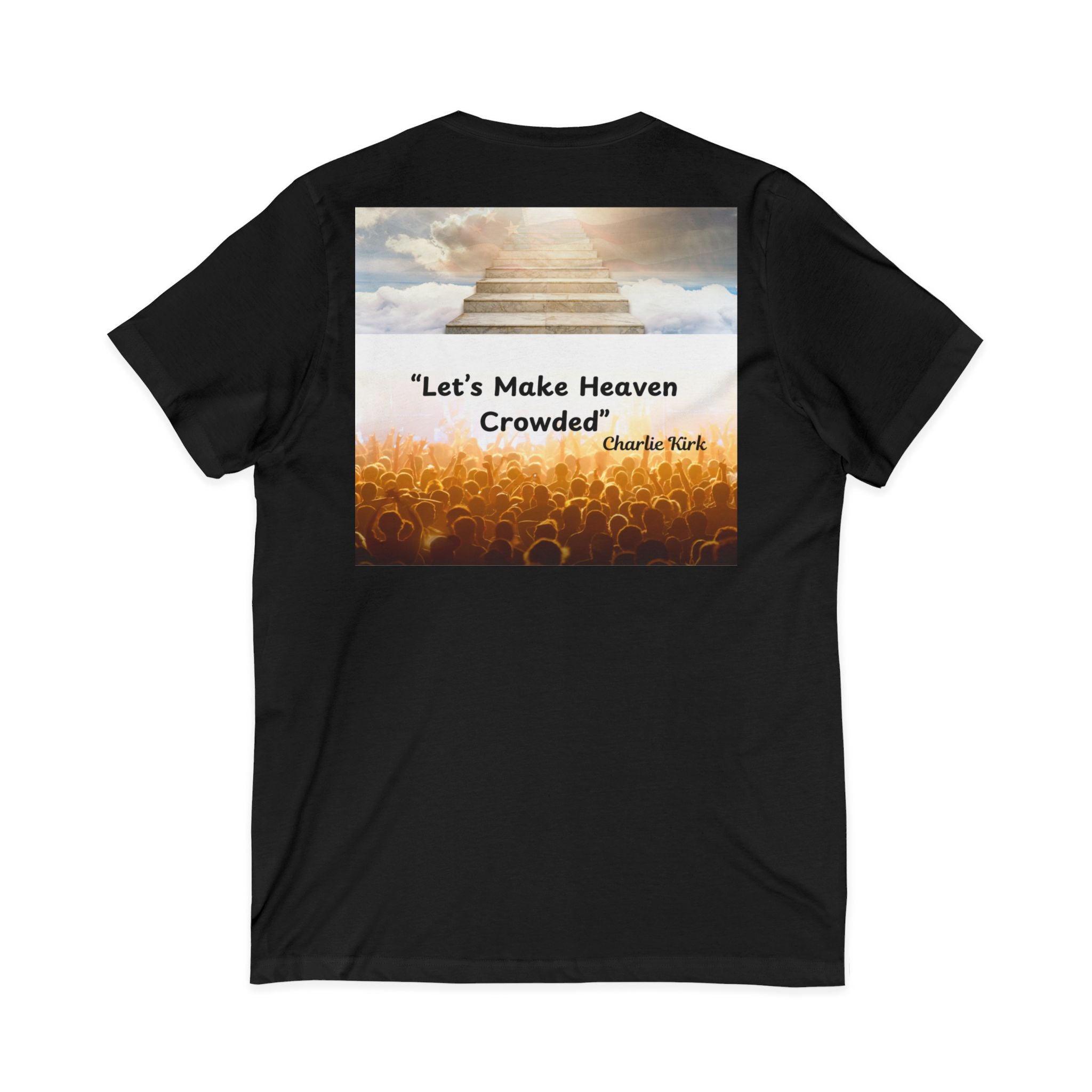 Let's Make Heaven Crowded "Chalrie Krik'' V-Neck Tee
